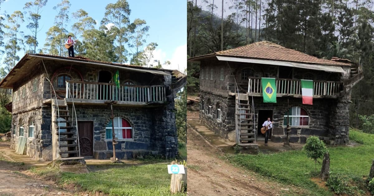 Agricultor passa 20 anos juntando pedras e ergue com as próprias mãos uma casa única em Santa Catarina