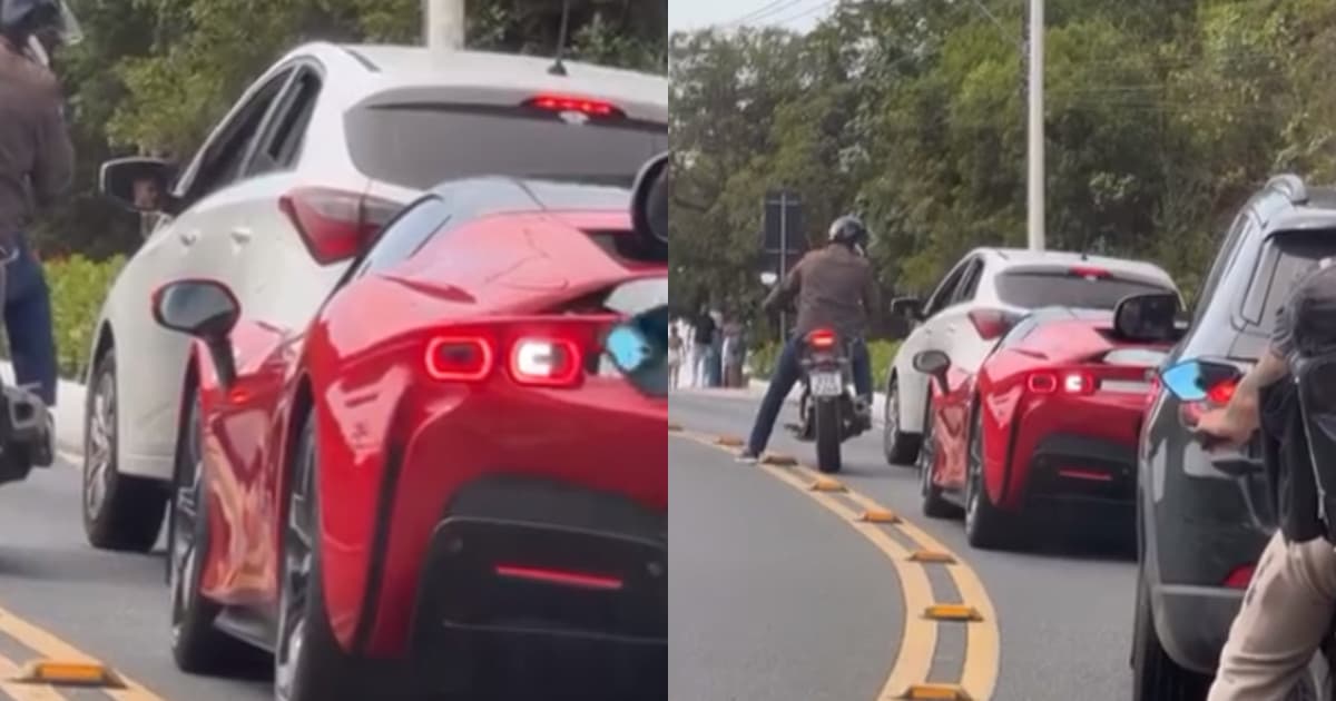 HB20 “empaca” em subida na frente de uma Ferrari e o inesperado acontece em BC
