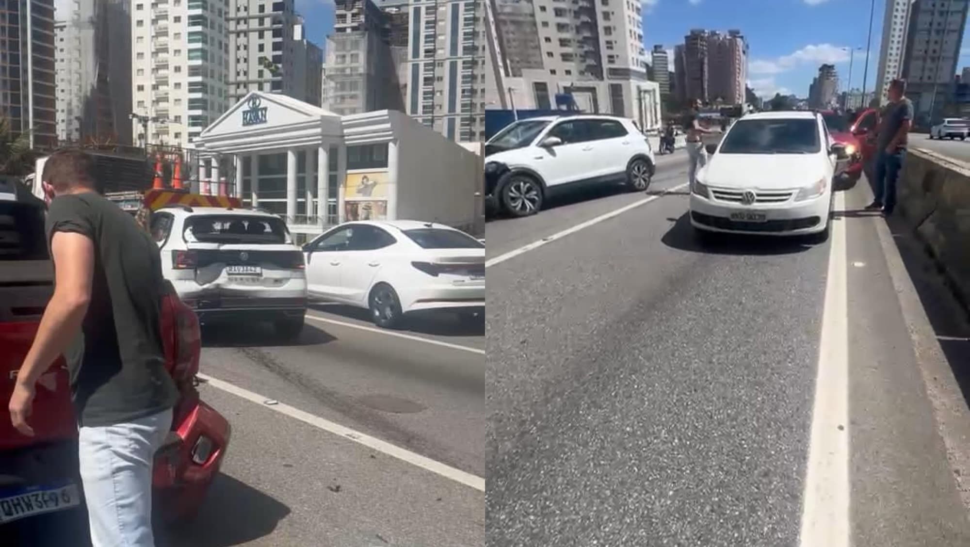 Motorista desabafa após acidente com 5 carros em Itapema: “tudo culpa da balança”
