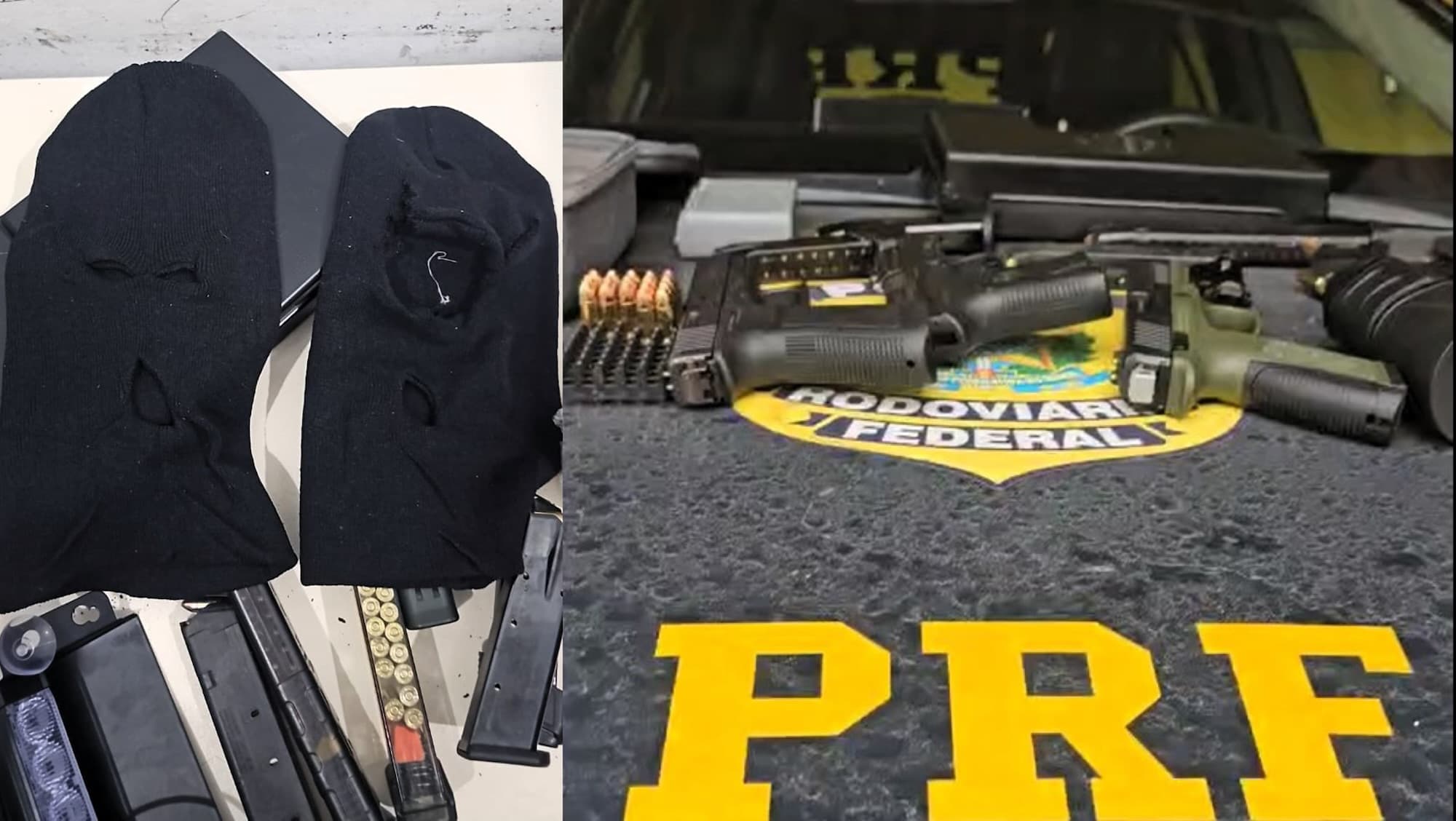 “Pronto pra ação”: suspeito é preso com “kit assalto” em SC e PRF apreende armas e até drone