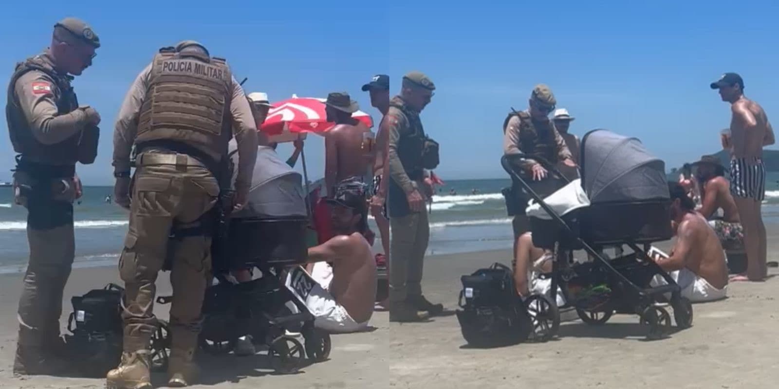 “Torrando no Sol”: PMSC orientou pais a retirarem bebê de praia em Balneário Camboriú