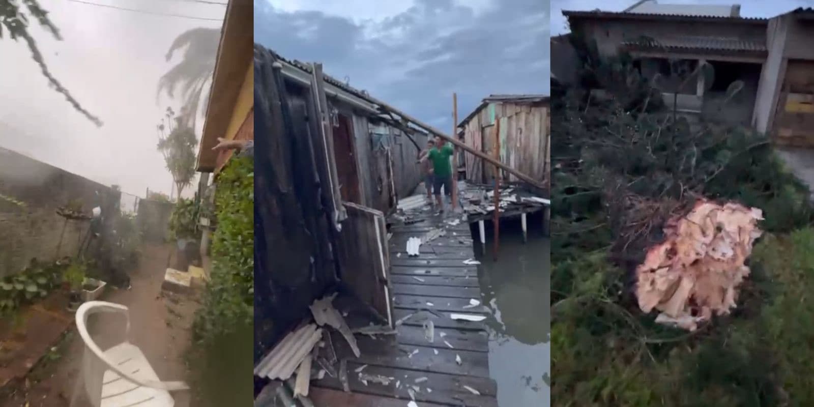 Microexplosão assusta moradores em SC com fortes rajadas e rastro de destruição