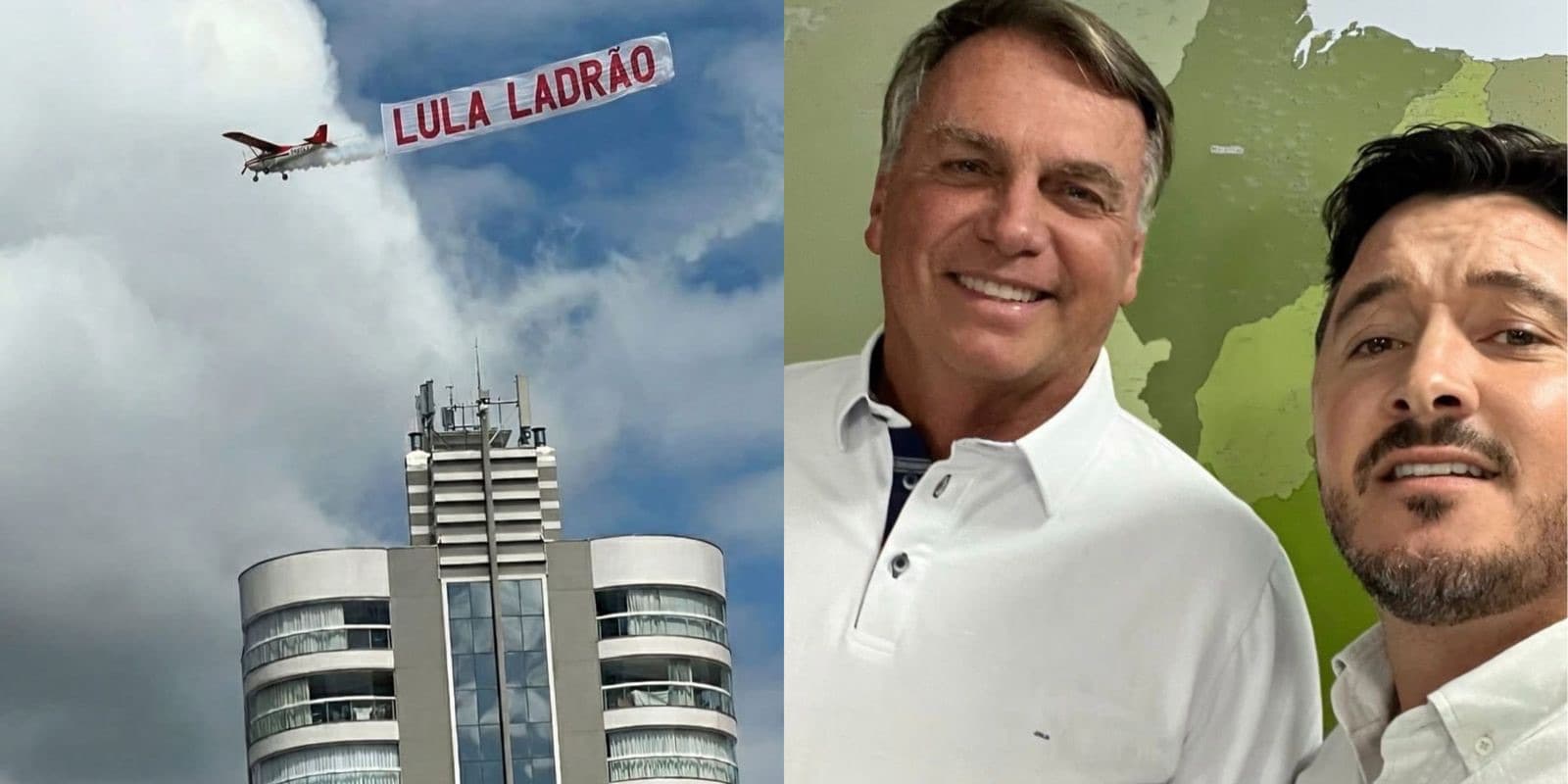Petistas pedem investigação contra empresário de SC após foto de avião com faixa “Lula Ladrão”