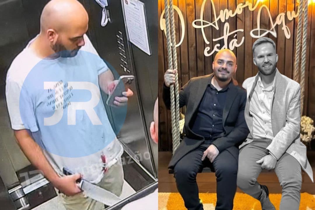 EXCLUSIVO: Ex-esposo é flagrado com facas em elevador após empresário ser morto em Camboriú