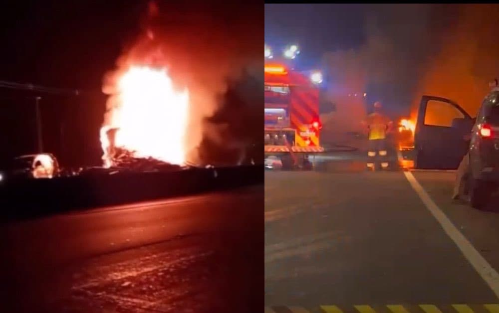 Caminhão pega fogo e motorista morre carbonizado na BR-101 em Governador Celso Ramos