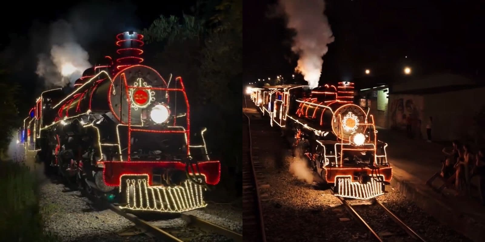 Maria Fumaça Iluminada chega a Santa Catarina e traz espírito natalino em noite emocionante