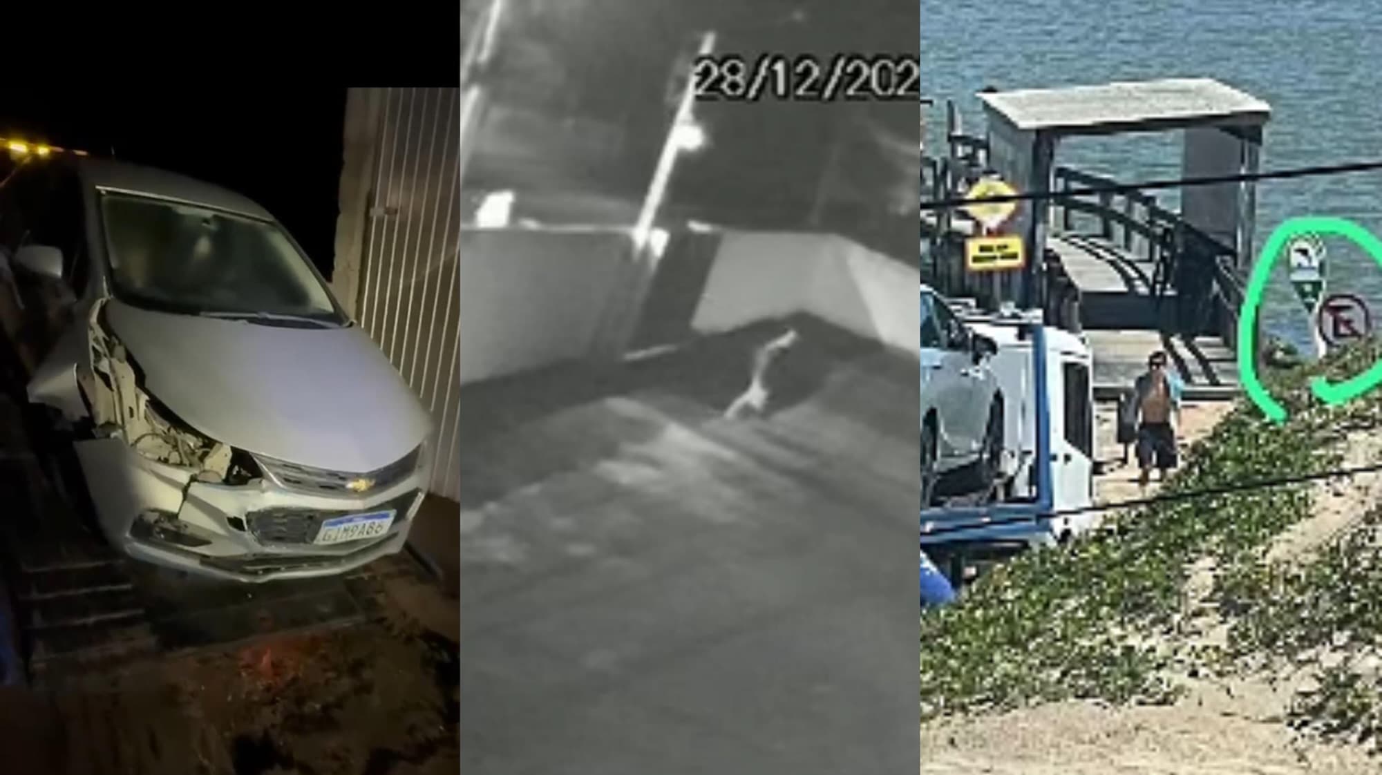 Após carro ser guinchado em praia de SC, homem invade pátio, foge e bate em poste