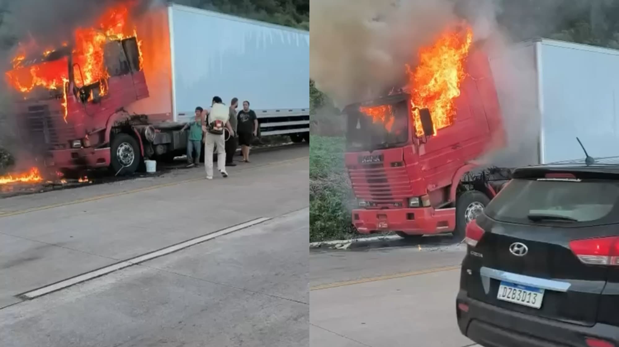Caminhão explode e motorista vê seu ganha pão ser destruído em SC: “acabei de comprar”