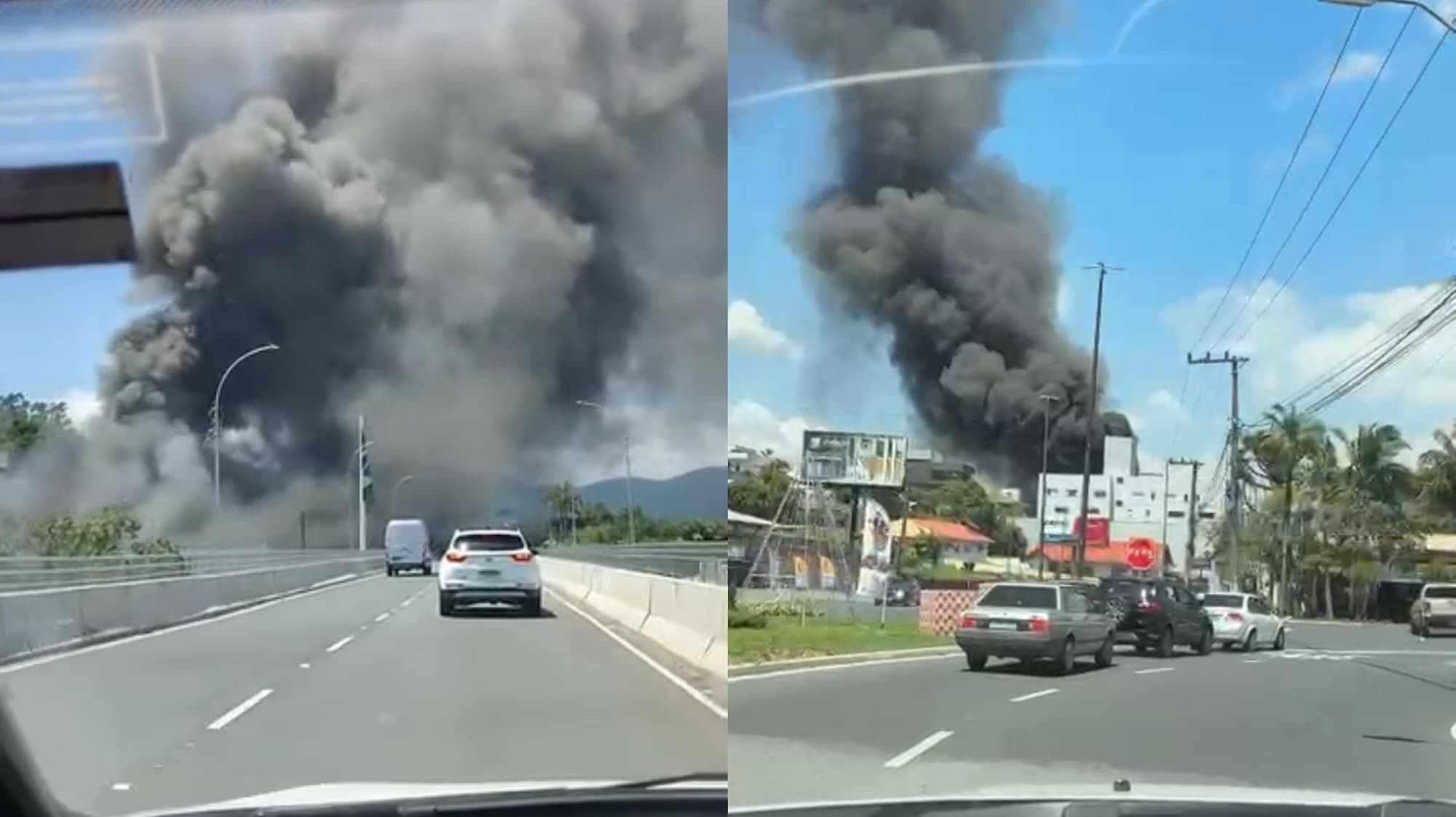 Incêndio de grandes proporções assusta moradores e mobiliza bombeiros no Vale do Itajaí