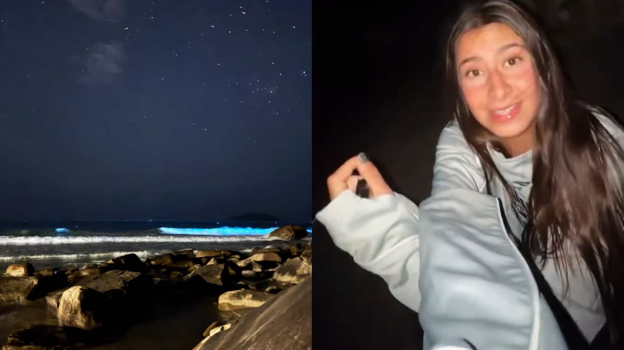 “Tô incrédula”: jovem se emociona com fenômeno raro em praia de Florianópolis