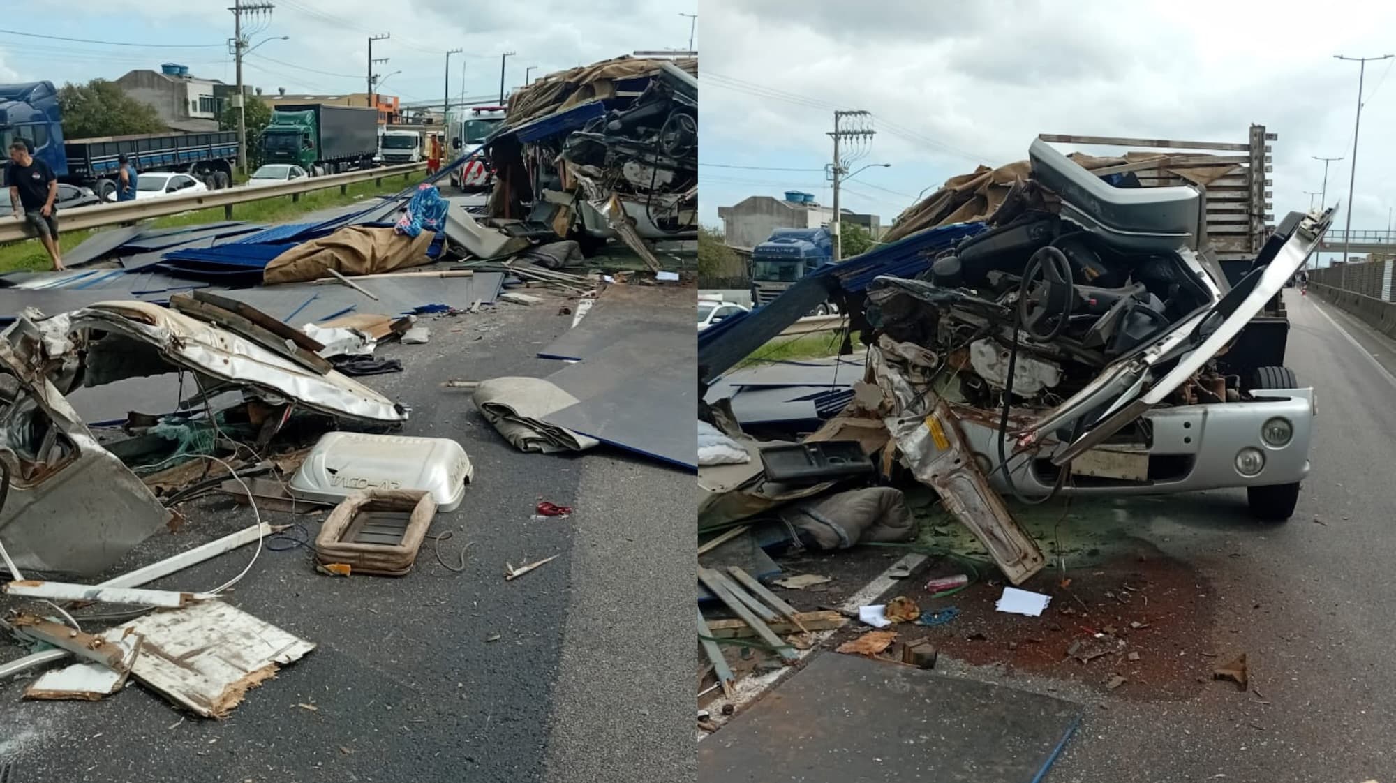 Caos na BR-101: engavetamento com carreta deixa vítima grave em Barra Velha
