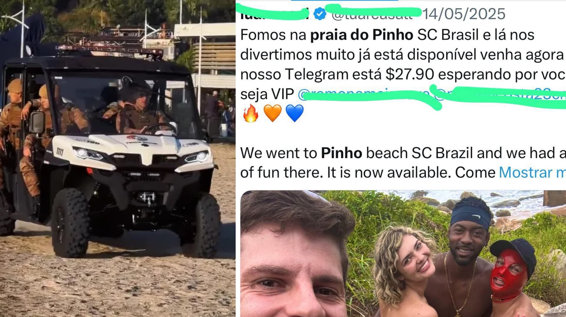 “Fim do motel ao ar livre”: PMSC fecha o cerco na praia do Pinho, em Balneário Camboriú