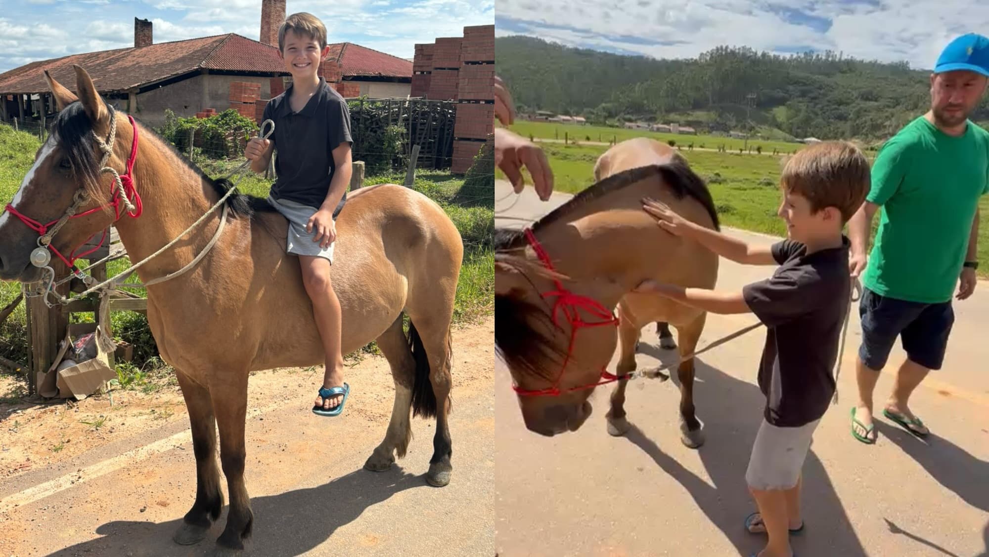 Criança que perdeu o melhor amigo durante o ciclone em SC ganha novo cavalo: “é o pé-de-pano!”