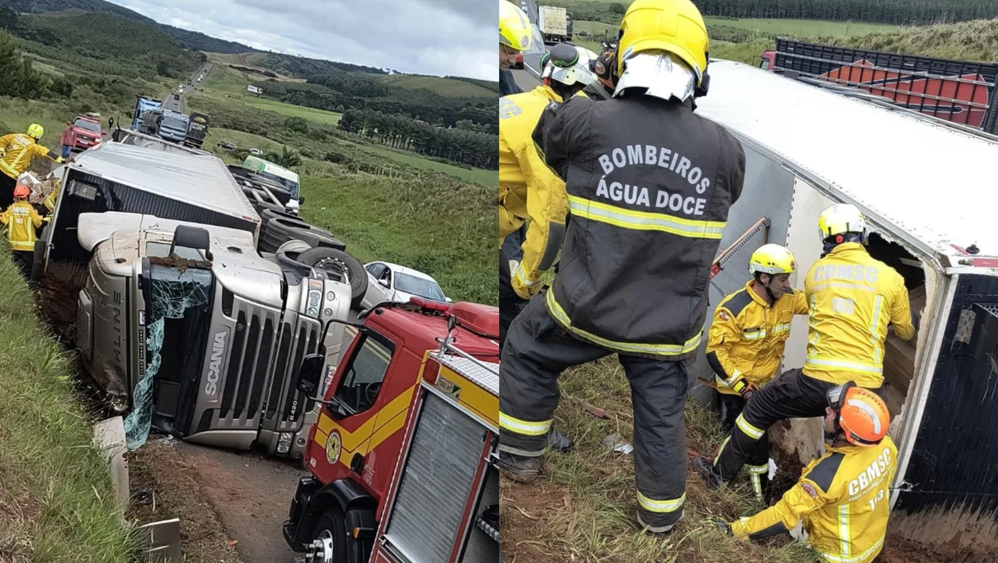 Caminhoneiro morre após caminhão tombar e carga é saqueada na BR-153