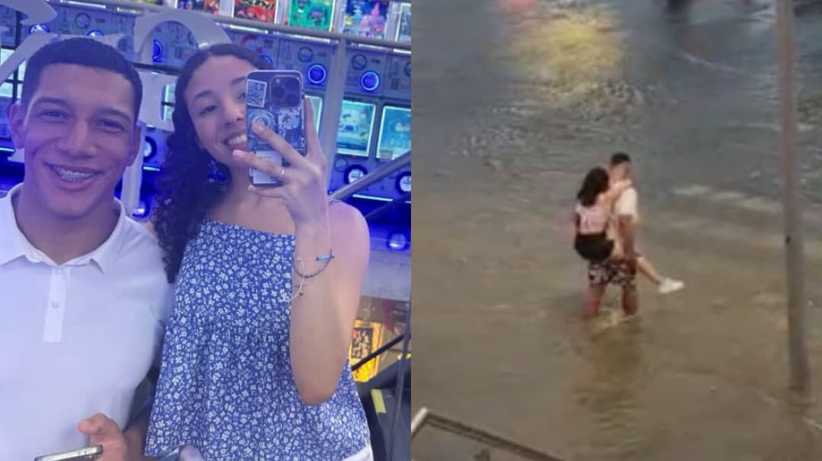“O último romântico”: jovem viraliza ao carregar namorada nas costas em Joinville