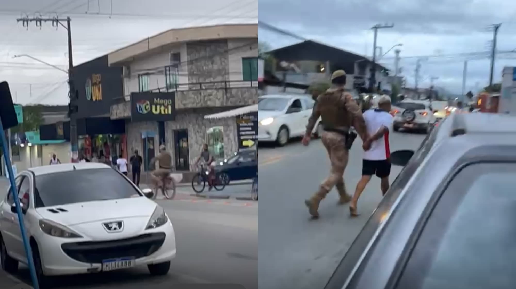 Policial abandona viatura, usa bicicleta e captura suspeito em Navegantes