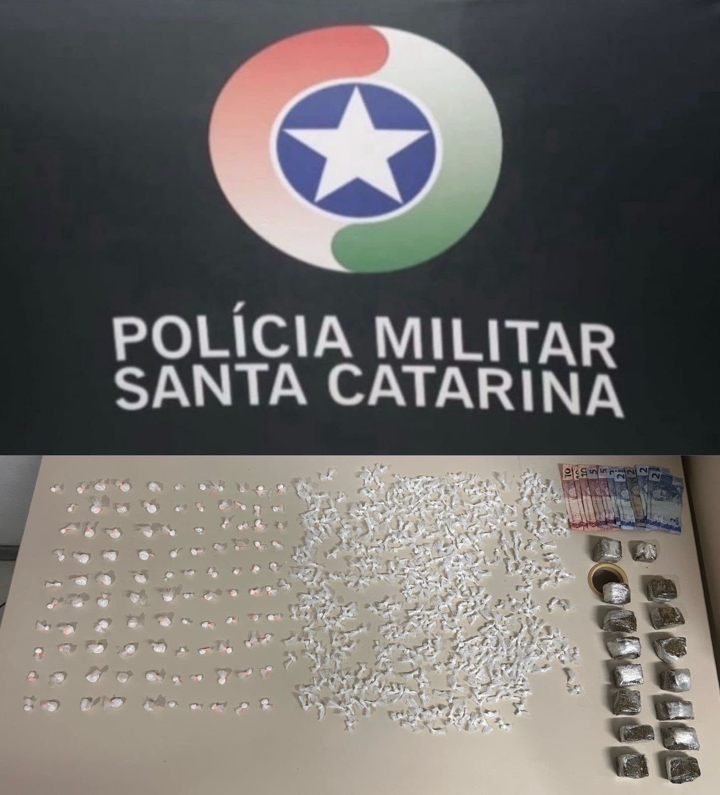Tático desmonta ponto de tráfico e prende dois criminosos em Biguaçu