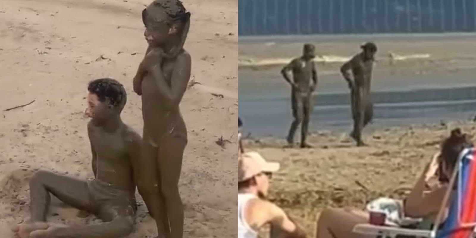 “Lama terapêutica”: jovens decidem entrar na praia de Tijucas e o inesperado acontece