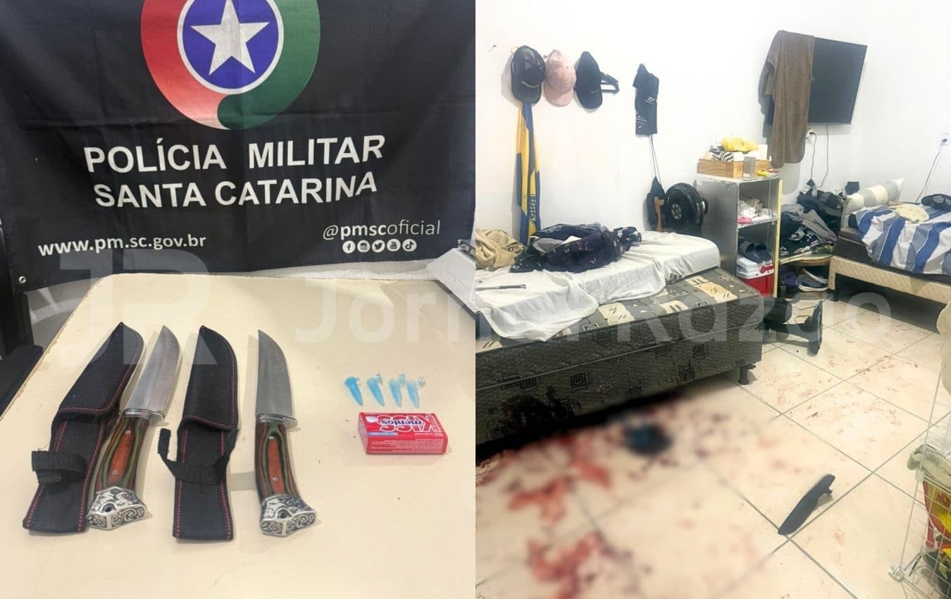 Argentino cheira cocaína, surta e tenta matar amigo a facadas em Tijucas