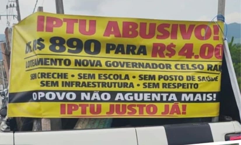 Moradores protestam em Governador Celso Ramos após reajuste inacreditável no IPTU