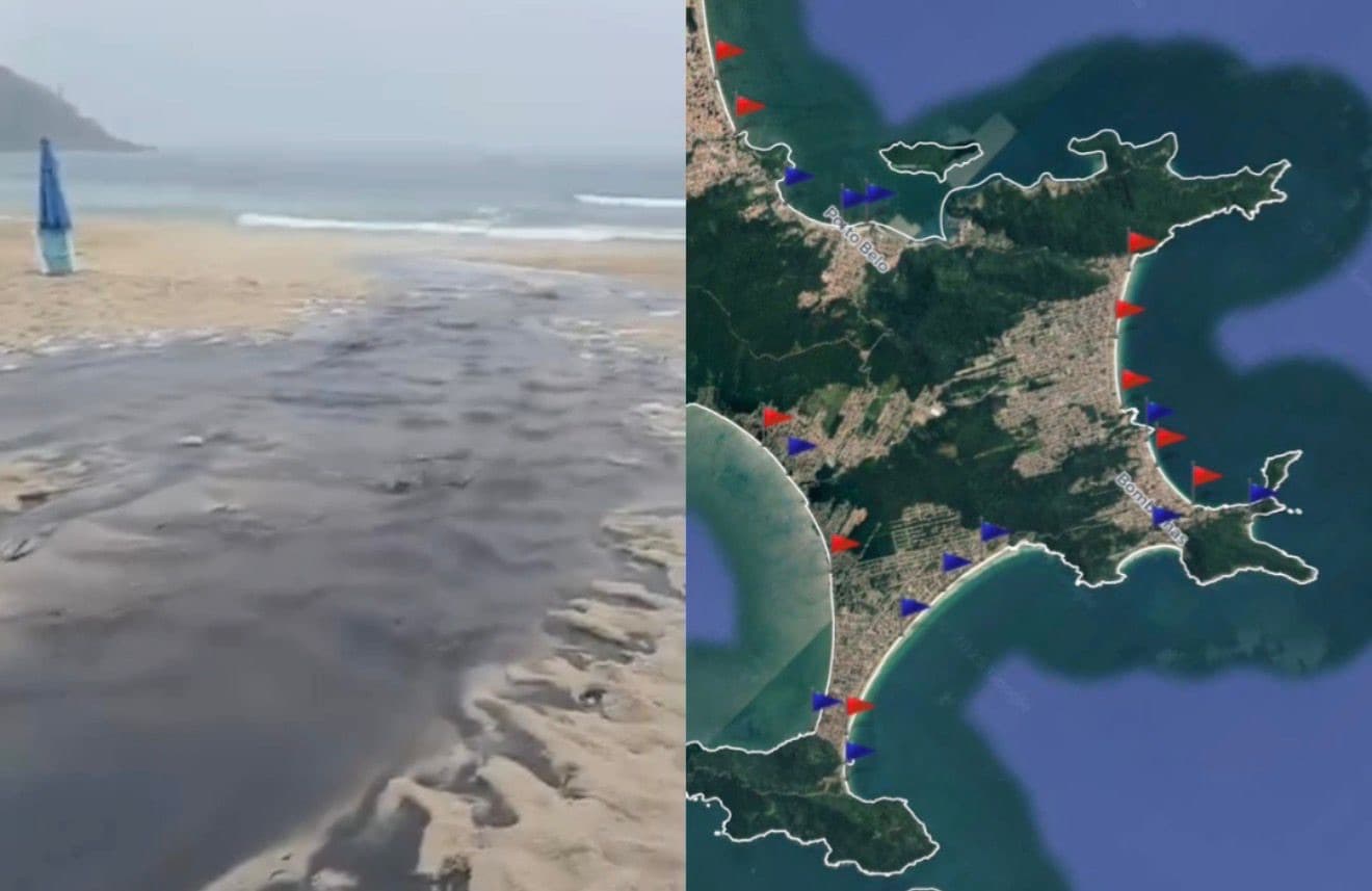 “Cocô jorrando”: Bombinhas cobra TPA, mas tem praias com esgoto puro