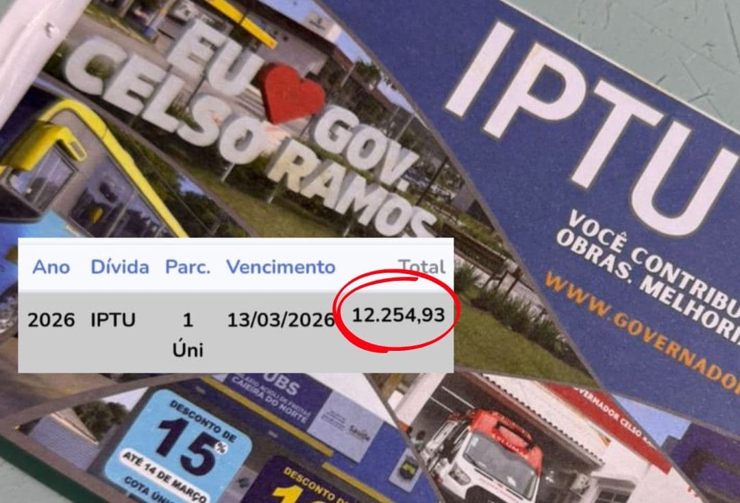 Morador que pagava R$ 500 de IPTU tem surpresa em SC: “agora é R$ 12 mil!”