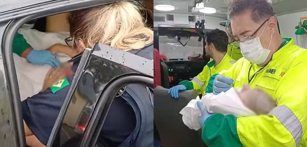 Em meio ao trânsito da BR-101, mãe dá à luz com apoio de policial em Joinville