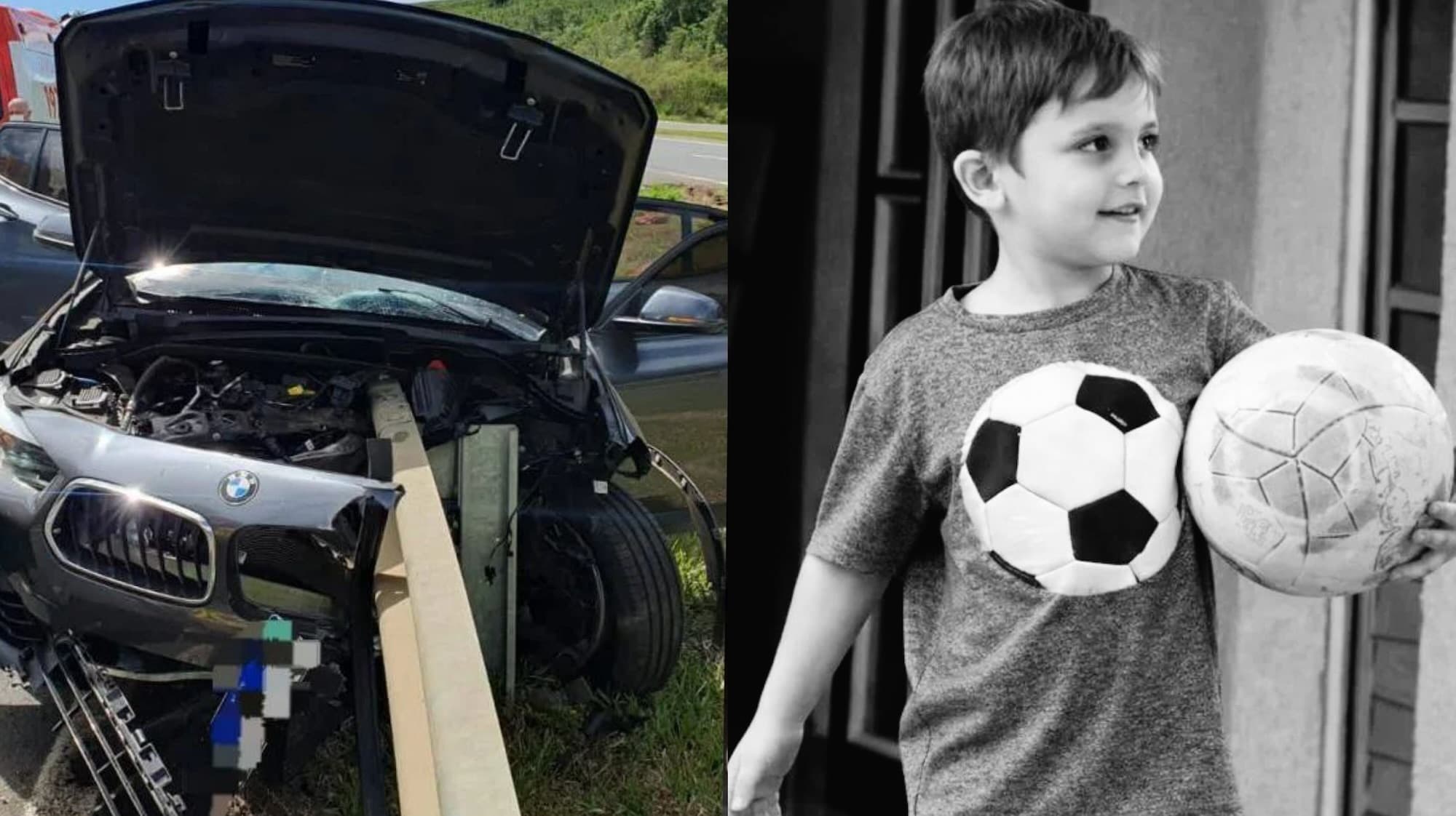 Guard rail “atravessa” BMW e mata criança de 5 anos que voltava do litoral catarinense