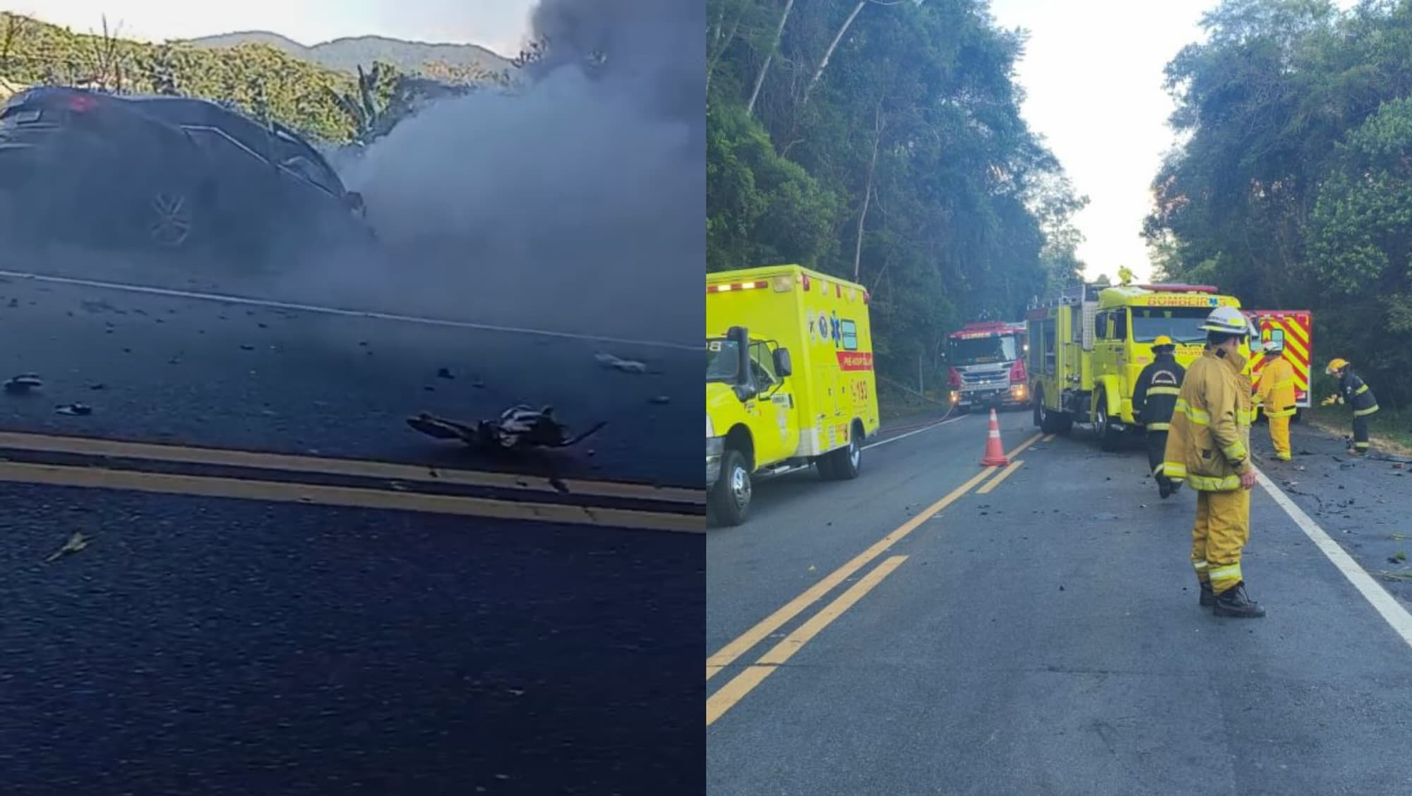 Grave acidente entre três carros mata três pessoas na BR-470