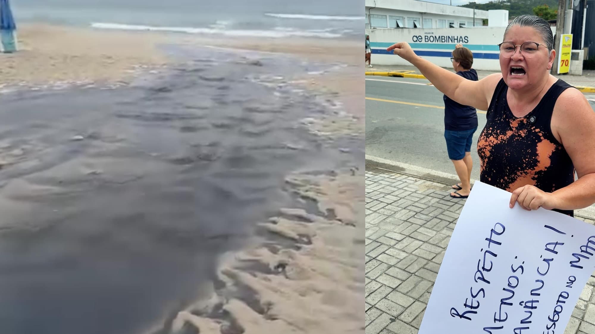 Após vídeo de “cocô jorrando” para o mar, população de Bombinhas protesta contra a Aegea
