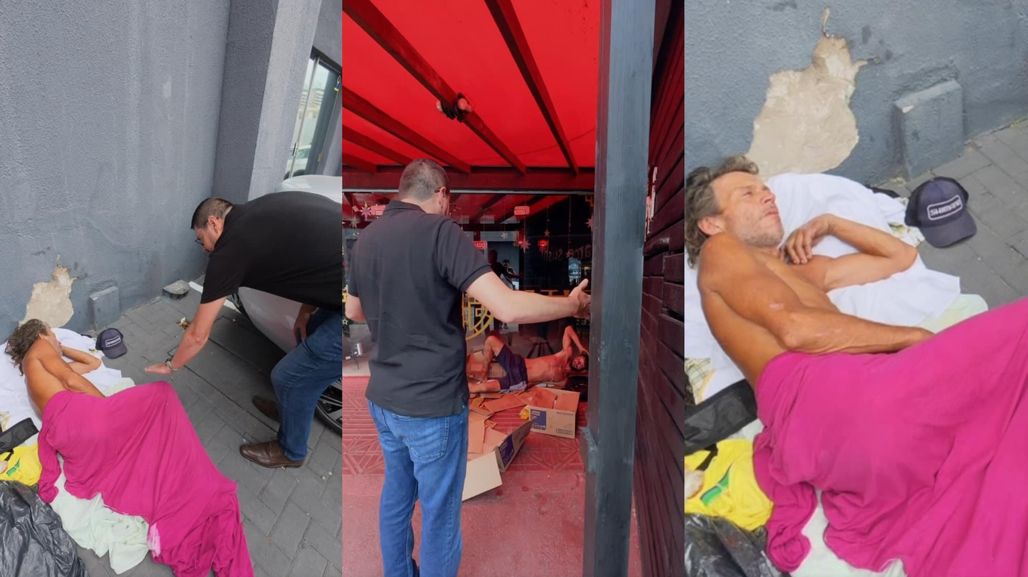 “Acorda, cidadão”: vice-prefeito de São José acaba com “soninho da beleza” de moradores de rua