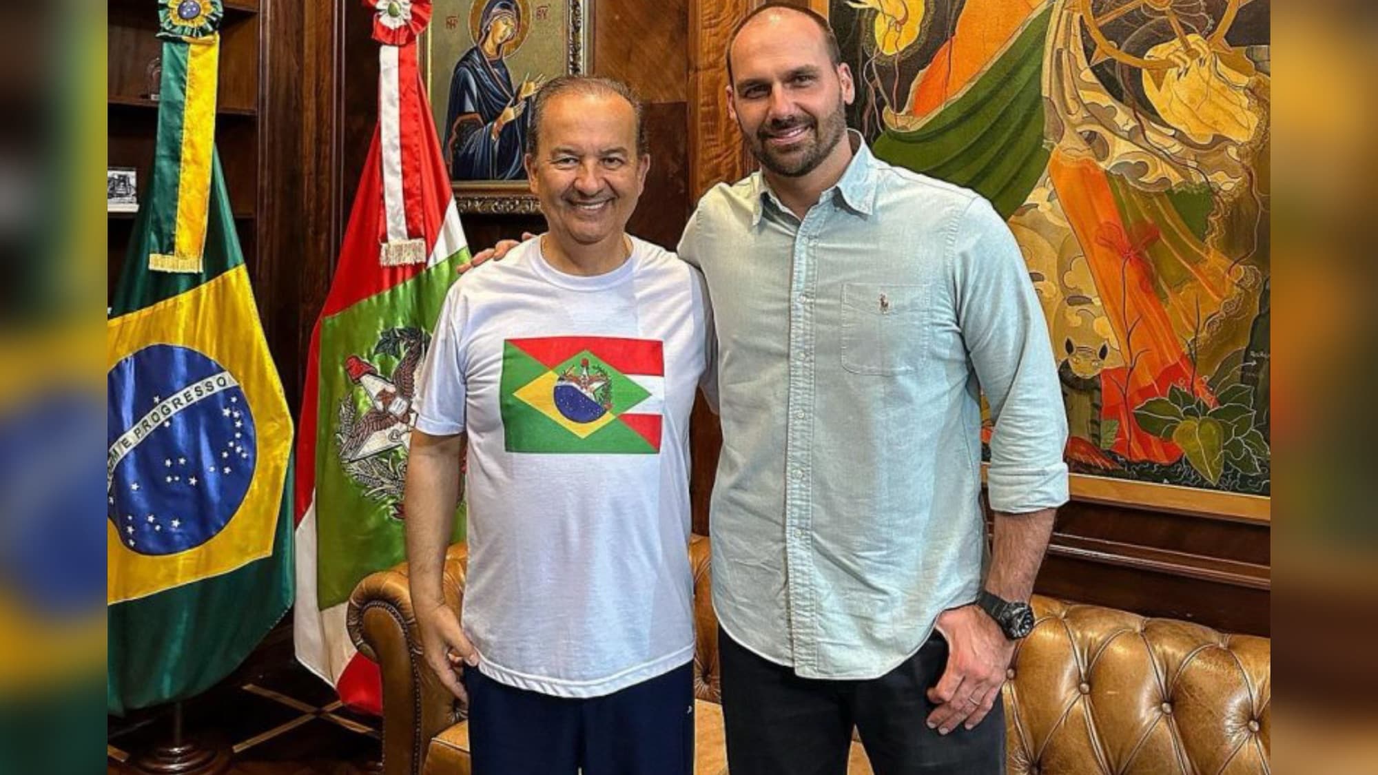 Jorginho “fez o dever de casa” e será reeleito governador de SC, garante Eduardo Bolsonaro