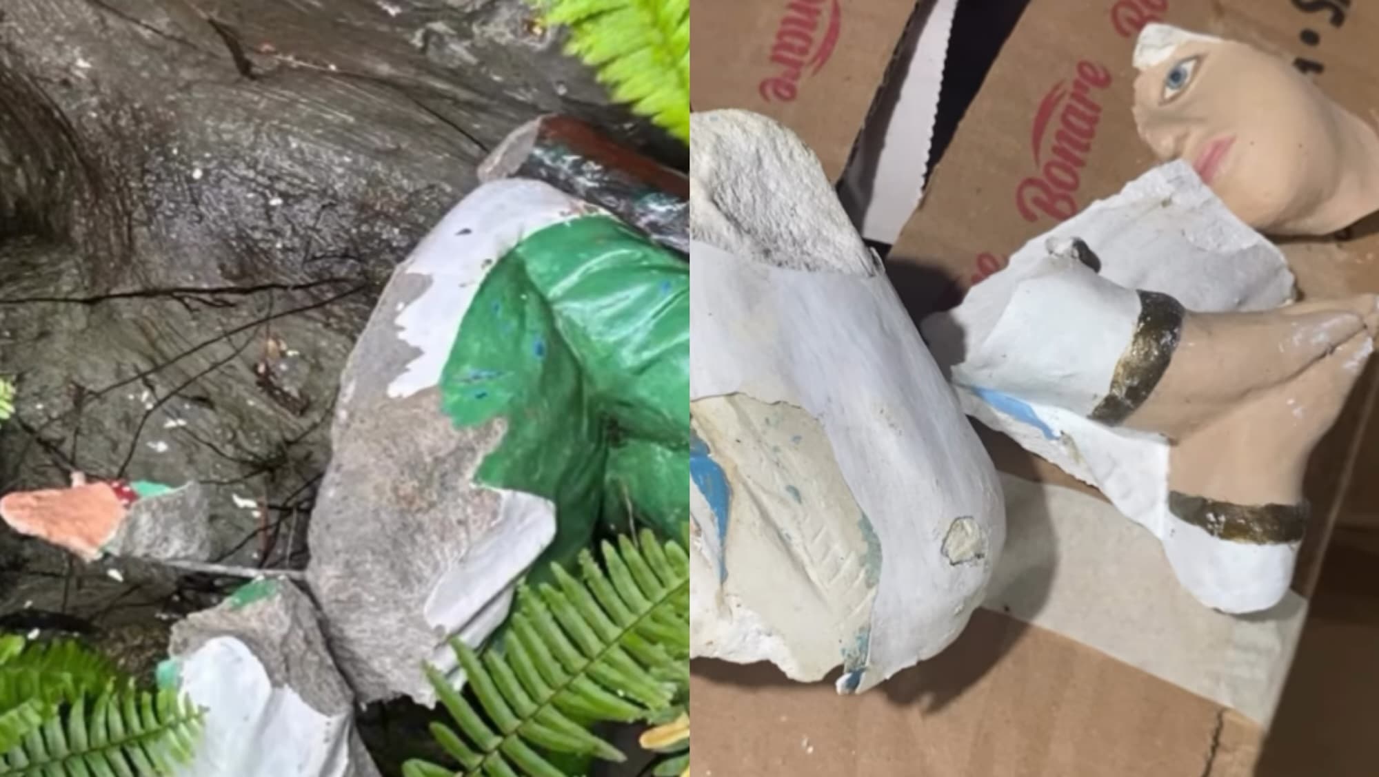 Vândalos atacam gruta das Irmãzinhas e destroem imagens sagradas em São João Batista