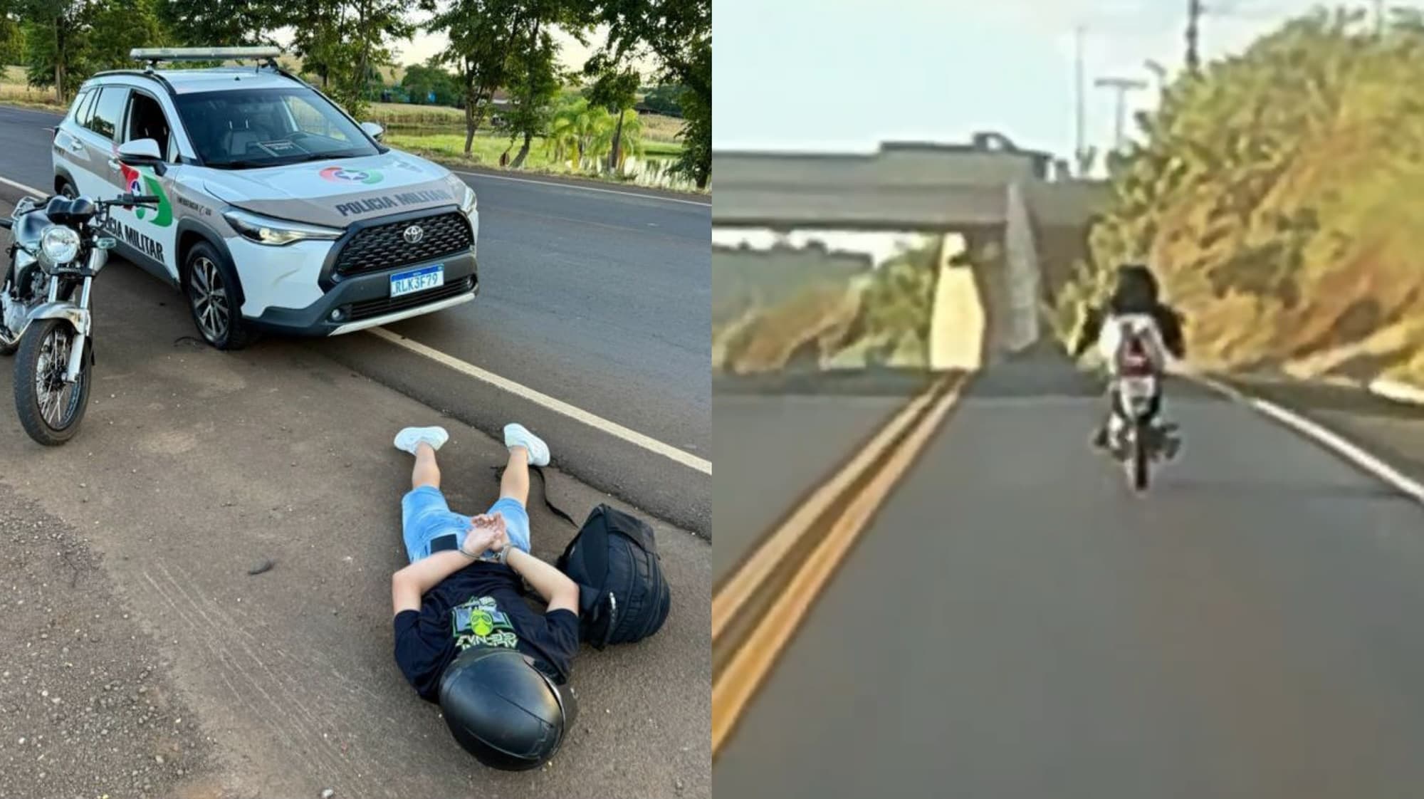 “Superman” acaba no pacotinho após manobras perigosas em rodovia de SC