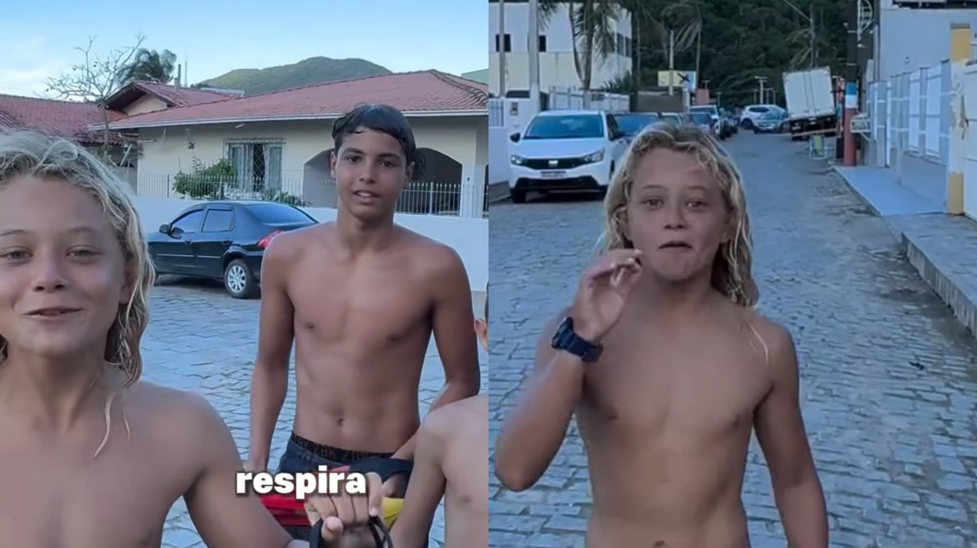 Surfistas mirins salvam duas pessoas de afogamento na praia de Navegantes
