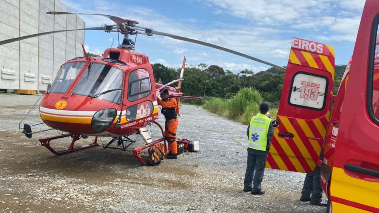 Trabalhador cai de 10 metros durante serviço e mobiliza Arcanjo