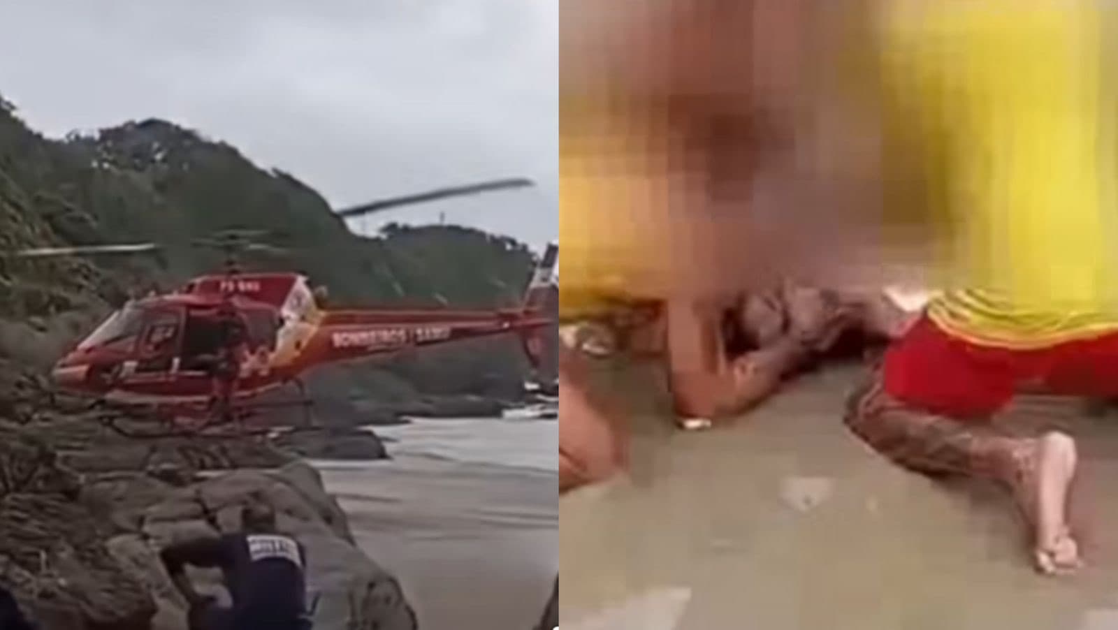 Jovem se afoga em praia de Itajaí e mobiliza helicóptero Arcanjo