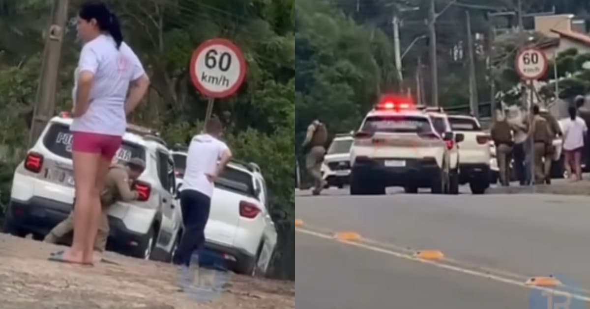Moradores acompanham de perto troca de tiros entre a PMSC e suspeito: “parecia faroeste”