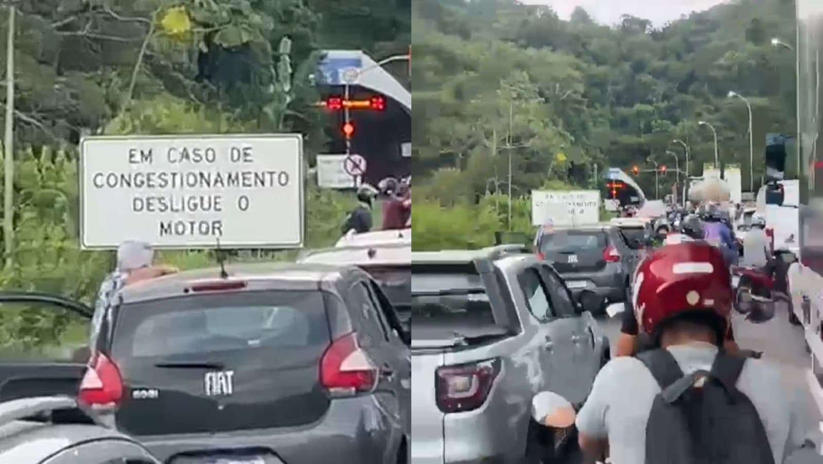 Túnel do Morro do Boi é fechado e filas ultrapassam 25km na BR-101 no Litoral Norte de SC