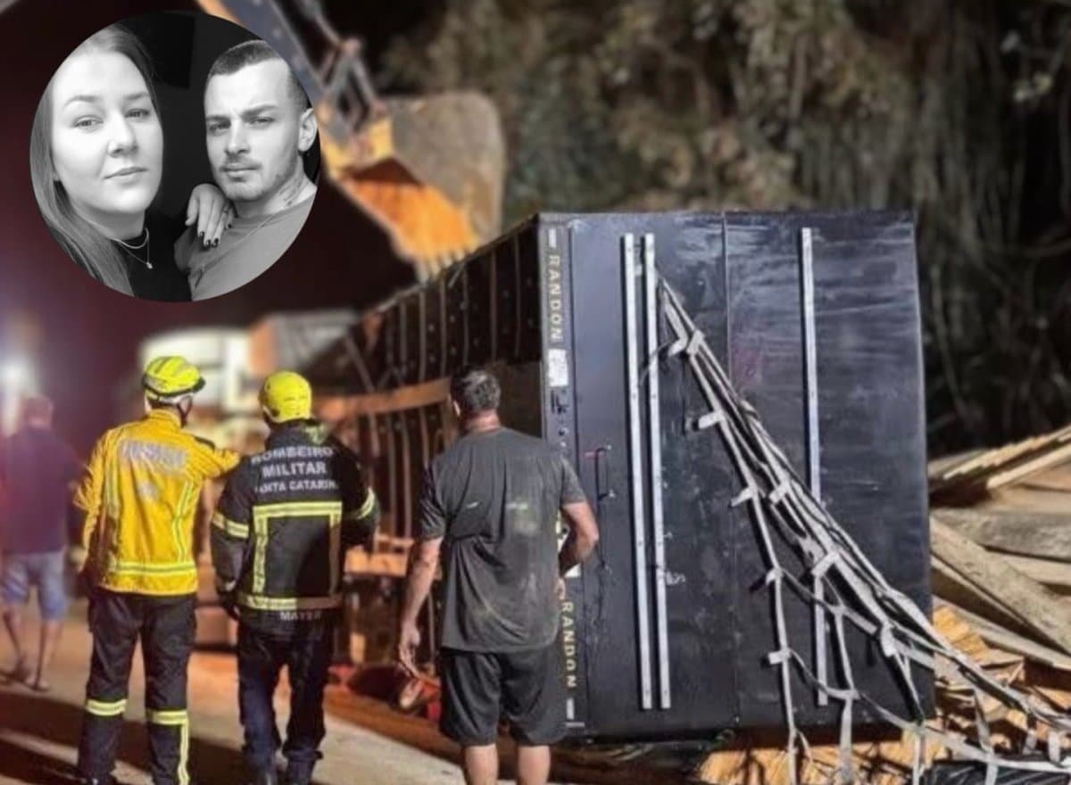 “Ela estava grávida”: casal morre esmagado por carga de caminhão em Santa Catarina