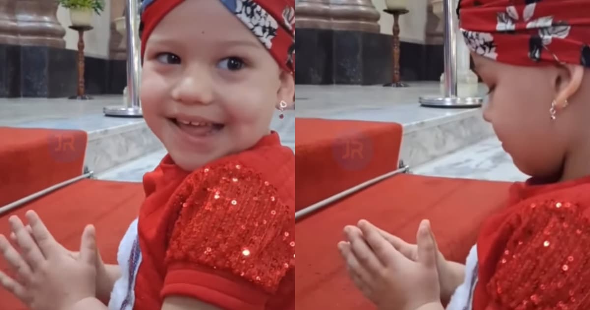 Com câncer aos 3 anos, catarinense ajoelha diante do altar e pede: “Jesus, me cura”