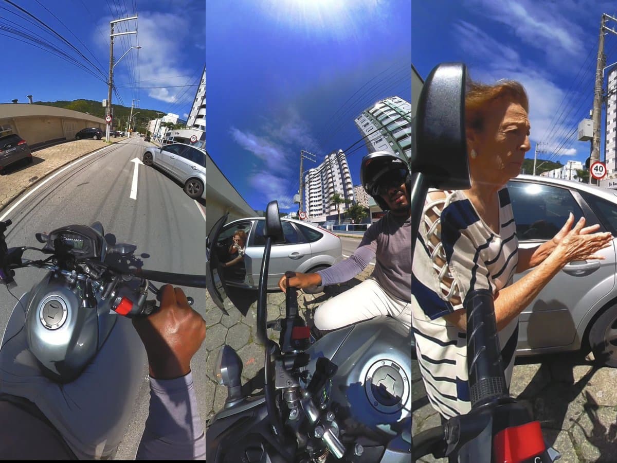 Motociclista troca discussão por empatia e se comove com desabafo de idosa em Florianópolis