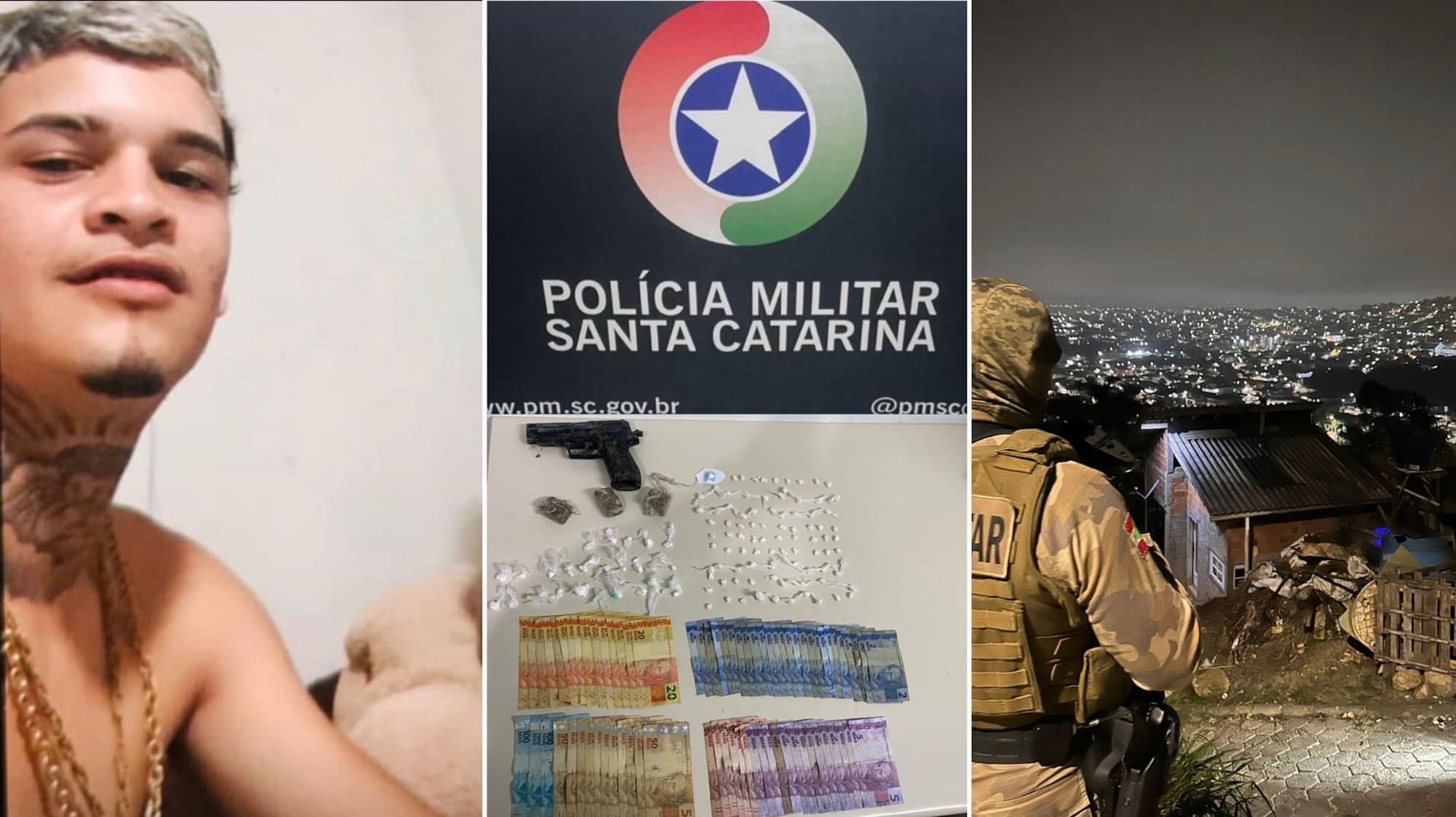 Traficante do Pará é preso em operação da PMSC no Morro da Bina, em Biguaçu