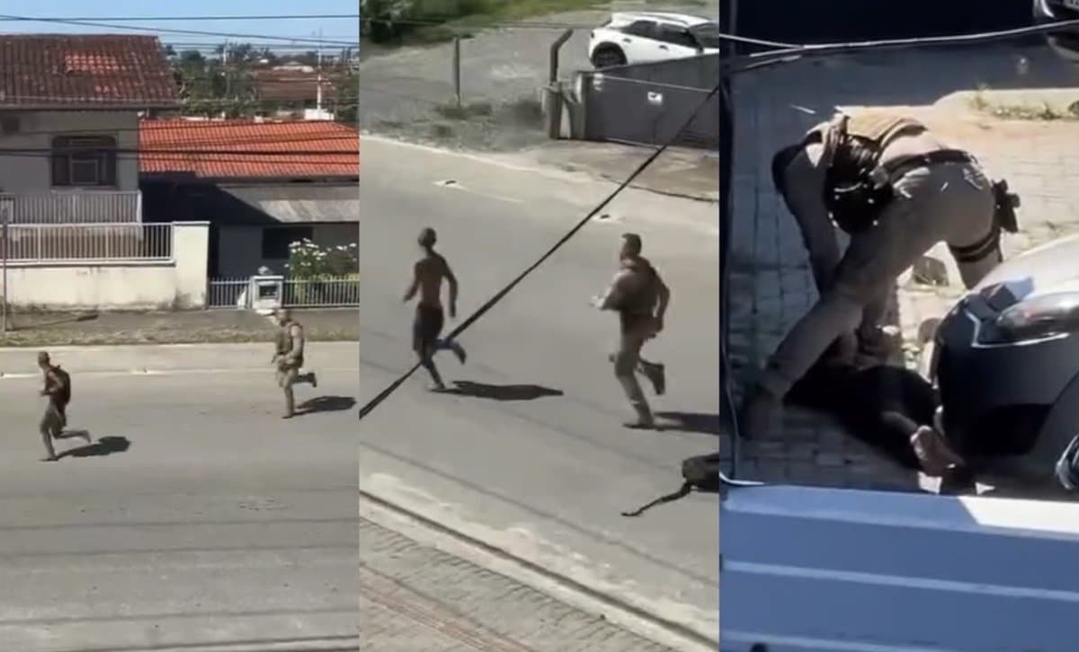 “A vítima de sociedade aí, ó”: população aplaude a PMSC após prisão de ladrão que tentou fugir correndo