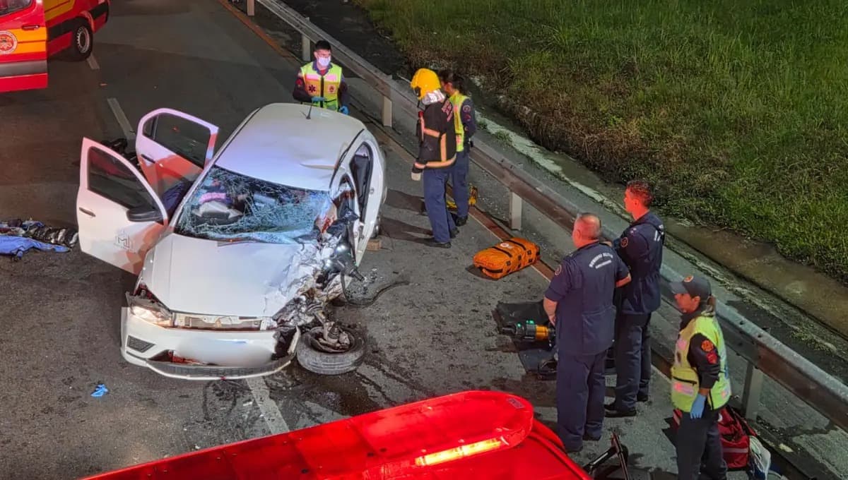 Colisão frontal na BR-282 deixa quatro feridos e motorista preso às ferragens em SC
