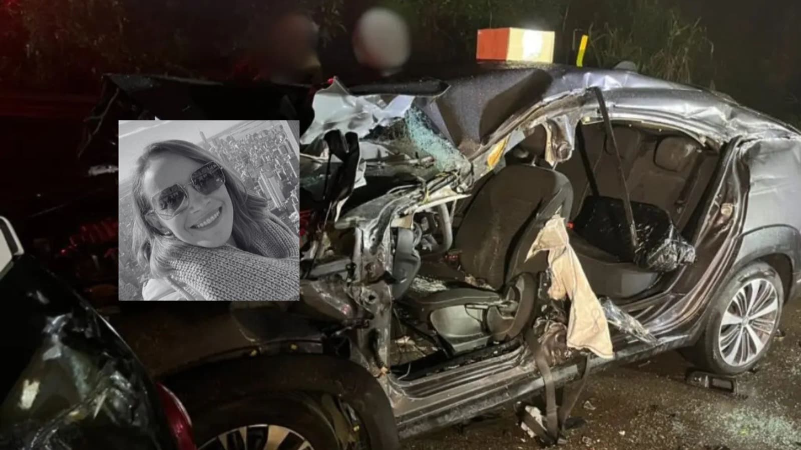 Identificada mulher que morreu após carro rodar na pista e ser atingido por caminhão em SC