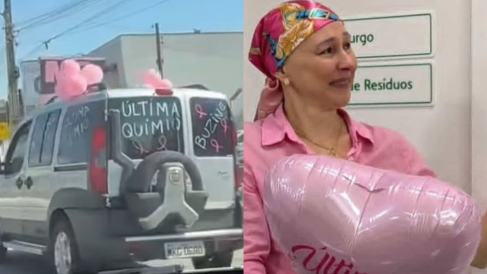 Após vencer o câncer, mulher emociona ao celebrar fim da quimioterapia em SC