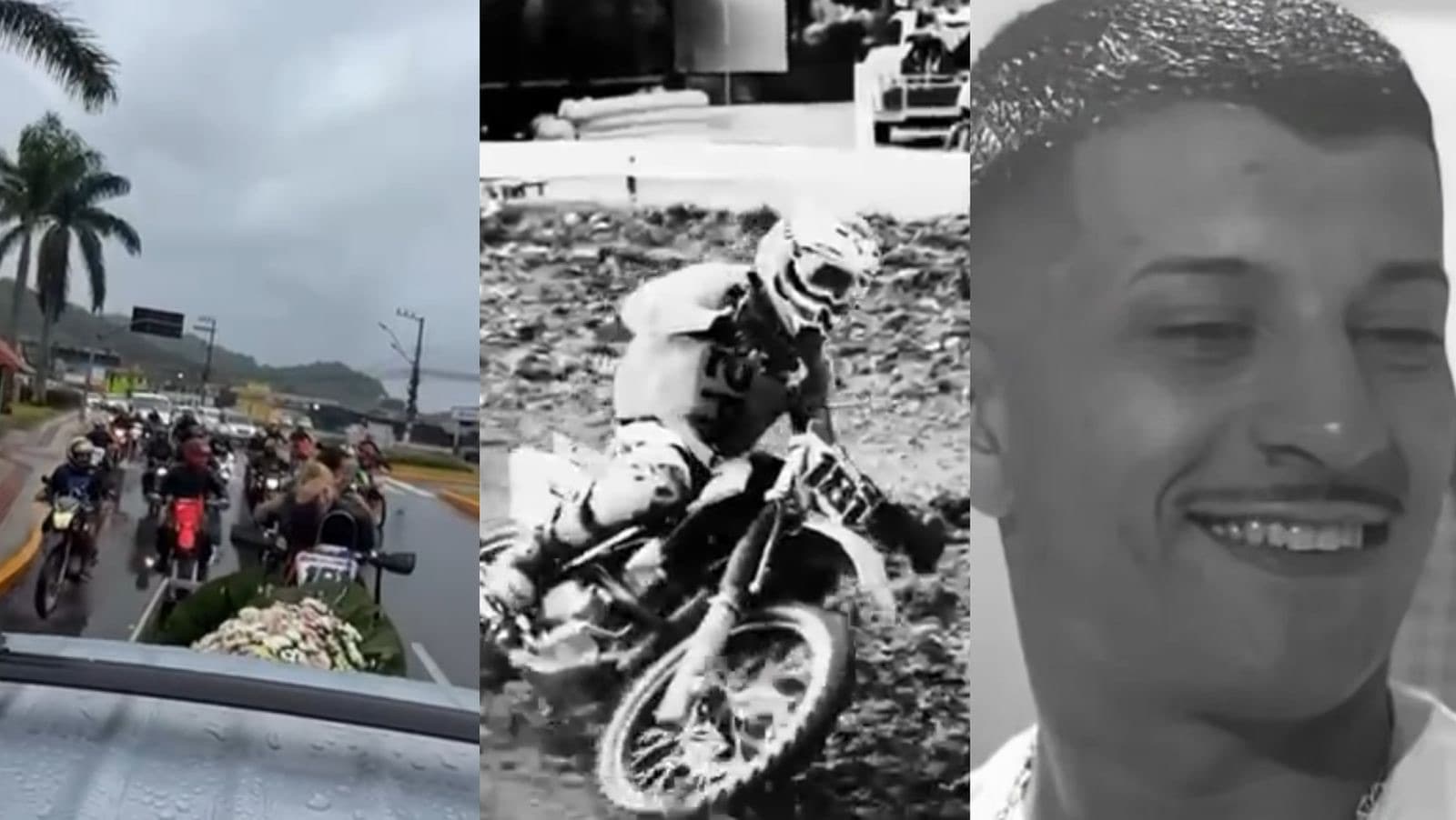 Amigos em lágrimas e motos acelerando marcam adeus a jovem piloto de motocross em Camboriú