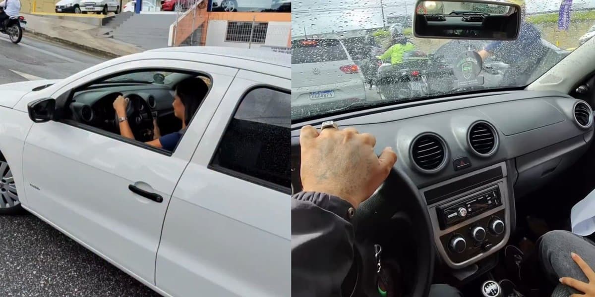 Recém-habilitada trava em subida na Grande Florianópolis e motoboy dá exemplo de empatia