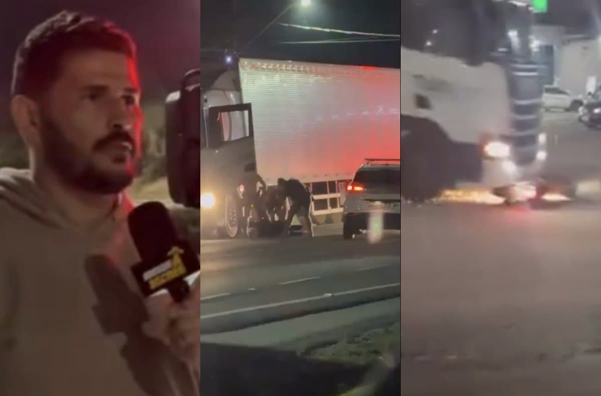 “Só ia sobrar meus pedaços”: caminhoneiro arrasta moto e fuga da PMSC termina em tiros e prisão